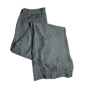 Max Studio Heather Gray Size 6 Cotton Linen Blend Wide Leg Boot Pants